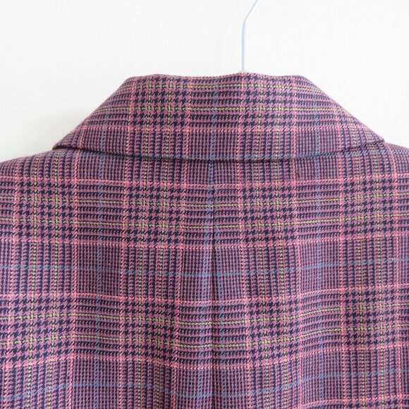 VINTAGE PENDLETON 100% Wool Plaid Blazer in Purple Academia Preppy - Size US 12 - Picture 12 of 15